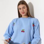 kirazlı triko kazak