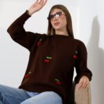 kirazlı triko kazak